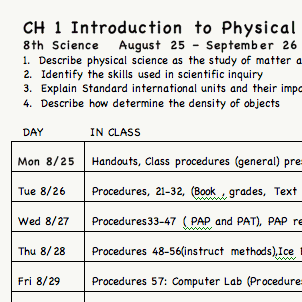 schedule